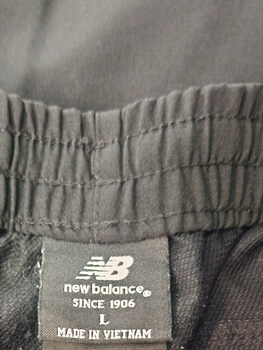 New Balance Black Track Windbreaker Pants with Blue Accents Mens Large